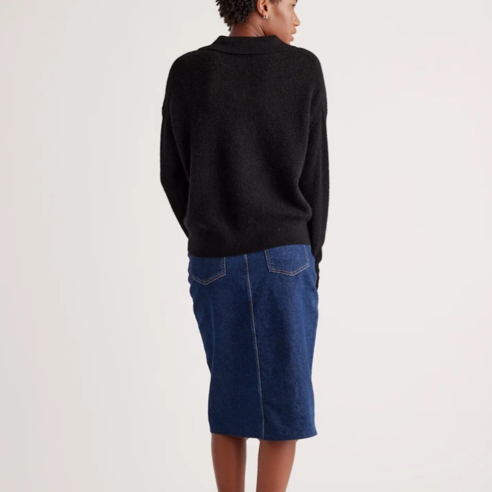 Quince Baby Alpaca-Wool Waffle Stitch Polo
Sweater in Black Size XS - Picture 2 of 7